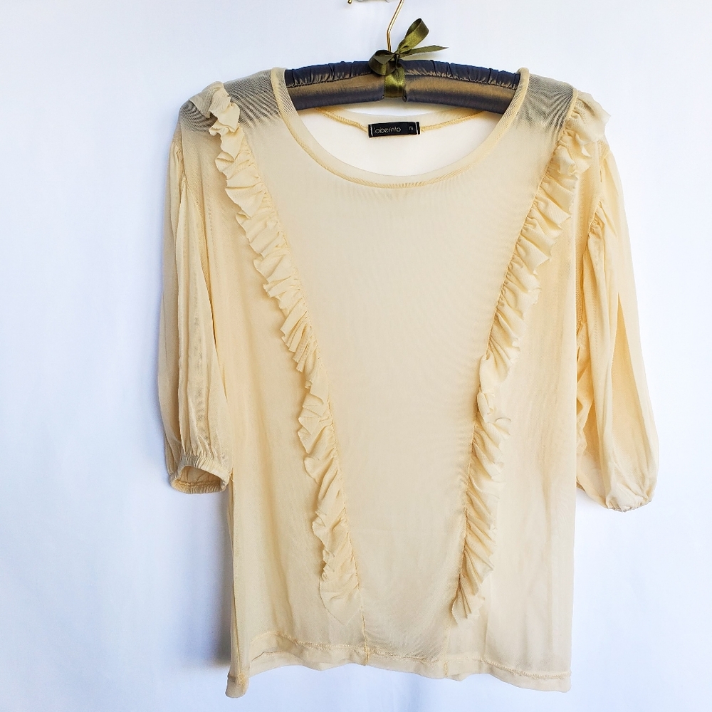 Laberinto Short Sleeve Sheer Top (Size M)